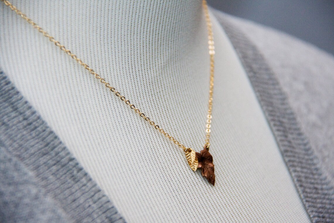 Handmade Autumn Leaf Charm Necklace Handmade