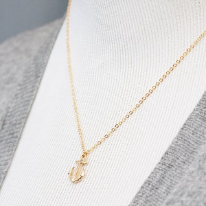 Gold Anchor Necklace Gold Filled Chain Nautical Anchor Charm - Etsy