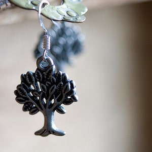 Tree Earrings Antiqued Silver Tree Pendant Sterling Silver Earrings Tree Of Life Jewelry E086 image 5