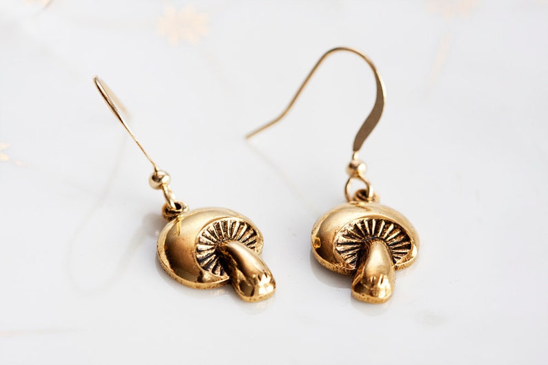 Tiny Mushroom Earrings E042 image 2