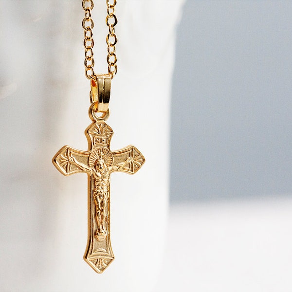 Cross Long Necklace Gothic Cross Necklace Crucifix Pendant Religious Necklace Christian Necklace - N273