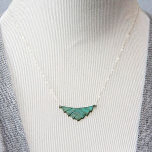 Patina Triangle Necklace Verdigris Geometric Necklace Sterling Silver Necklace Rustic Green Elegant Modern Geometric Jewelry N357 image 3