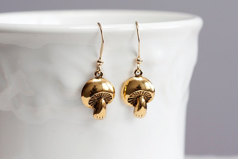 Tiny Mushroom Earrings E042 image 4