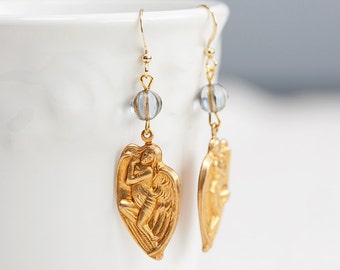 Angel Wing Earrings Victorian Ornament Angel Earrings - E020