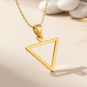 Handmade Water Element Necklace | 14K Gold Plated 925 Silver | Minimal Geometric Symbol | Meaningful Gift for Her