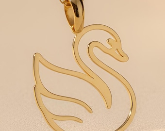 Swan Necklace | 925 Sterling Silver | Minimal Line-Art Jewelry | Meaningful Gift for Her