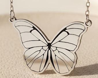 Butterfly Necklace | 925 Sterling Silver Jewelry for Her | Nature Inspired Minimalist Style | Meaningful Gift for Women