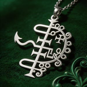 King Asmoday Sigil Pendant Necklace | 925 Sterling Silver | Gothic Occult Talisman | Spiritual Gift for Him Her