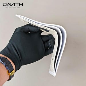 Whitened Exotic Leather Bifold Wallet for Men, Handmade Scale Texture Billfold, Whole Piece Belly Hide, Luxury Gift for Him image 5