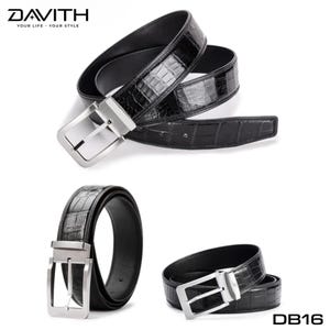 Handmade Exotic Leather Belt for Men, Black Scale Texture, Whole Piece Belly Cut, Custom Waist Size, Luxury Gift for Him