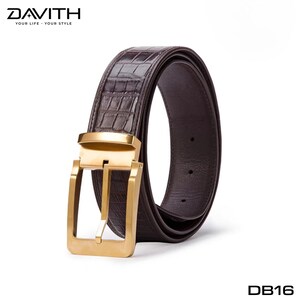 Handmade Exotic Leather Belt for Men, Brown Whole Piece Scale Textured Belt, Made to Your Waist Size, Artisan Gift for Him