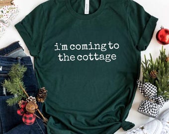 Camiseta "Voy a la cabaña", Camiseta estilo cottagecore, Camiseta "Vida en la cabaña", Camiseta con cita de verano