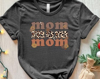 Camiseta para mamá con estampado de leopardo, camiseta moderna para mamá, camiseta retro para mamá, camiseta de guepardo para mamá, camiseta linda para mamá, regalo para mamá, camiseta de estética neutra
