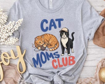 Camiseta del Club de Mamás de Gatos, Camiseta para Mamás de Gatos, Regalo para Mamás de Gatos, Regalo para Amantes de los Gatos, Camiseta del Día de la Madre