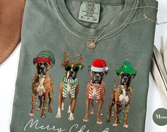 Comfort Colors® Christmas Boxer shirt, Christmas Shirt, Boxer Shirt, Dog Christmas Shirt, Boxer Lover Shirt, Dog Mom Shirt, Christmas gift