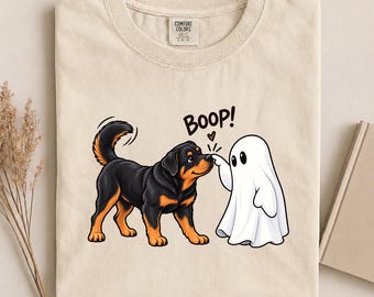 Comfort Colors Rottweiler Ghost Boop Shirt, Cute Halloween Rottie Tee, Funny Rottie Fall Tshirt, Spooky Season Dog Lover Gift