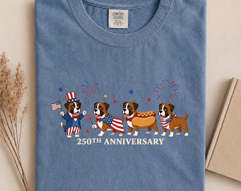 Patriotic Boxer Comfort Colors® Shirt, Cute 4th of July Boxer Dog T-Shirt, USA Boxer Graphic Tee, Boxer Lover Gift