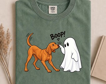 Comfort Colors Vizsla Ghost Boop Shirt, Cute Halloween Vizsla Tee, Funny Vizsla Fall Tshirt, Spooky Season Dog Lover Gift