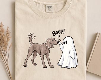 Comfort Colors Weimaraner Ghost Boop Shirt, Cute Halloween Weim Tee, Funny Weim Fall Tshirt, Spooky Season Dog Lover Gift
