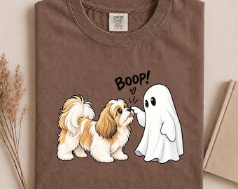 Comfort Colors Shih Tzu Ghost Boop Shirt, Cute Halloween Shih Tzu Tee, Funny Shih Tzu Fall Tshirt, Spooky Season Dog Lover Gift