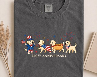 Patriotic Labrador  Comfort Colors® Shirt, Cute 4th of July Lab Dog T-Shirt, USA Labrador Graphic Tee, Labrador Lover Gift