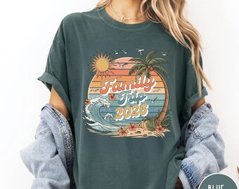 Camiseta Comfort Colors® Viaje Familiar 2026, Camiseta Vacaciones Familiares 2026, Camisetas de Playa Familiares a Juego, Camiseta Vacaciones de Verano, Conjunto para Viaje Familiar