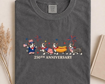 Patriotic Pit Bull Comfort Colors® Shirt, Cute 4th of July Pitbull Dog T-Shirt, USA Pit Bull Graphic Tee, Dog Lover Gift