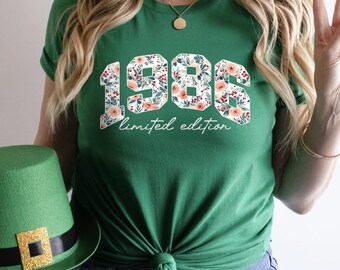 1986 retro Personalized Birthday Tee, Custom Year Shirt, Vintage 1986 Shirt, 40th Birthday Gift, Limited Edition Birthday, Birthday Gift