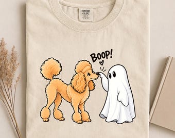 Comfort Colors Poodle Ghost Boop Shirt, Cute Halloween Poodle Tee, Funny Poodle Fall Tshirt, Spooky Season Dog Lover Gift