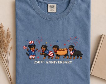 Patriotic Rottweiler Comfort Colors® Shirt, Cute 4th of July Rottweiler Dog T-Shirt, USA Rottweiler Graphic Tee, Rottweiler Lover Gift