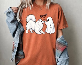 Comfort Colors Samoyed Ghost Boop Shirt, Cute Halloween Sammy Tee, Funny Sammy Fall Tshirt, Spooky Season Dog Lover Gift