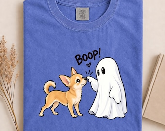 Comfort Colors Chihuahua Ghost Boop Shirt, Cute Halloween Chihuahua Tee, Funny Chi Fall Tshirt, Spooky Season Dog Lover Gift