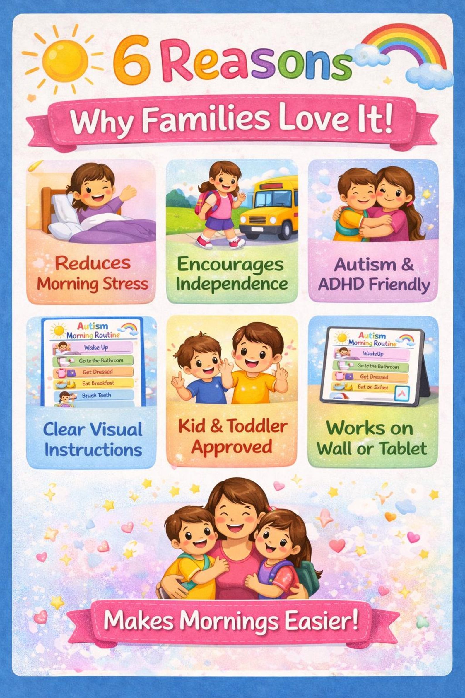 Autism Morning Routine Chart | Visual Schedule for Kids (digital ...