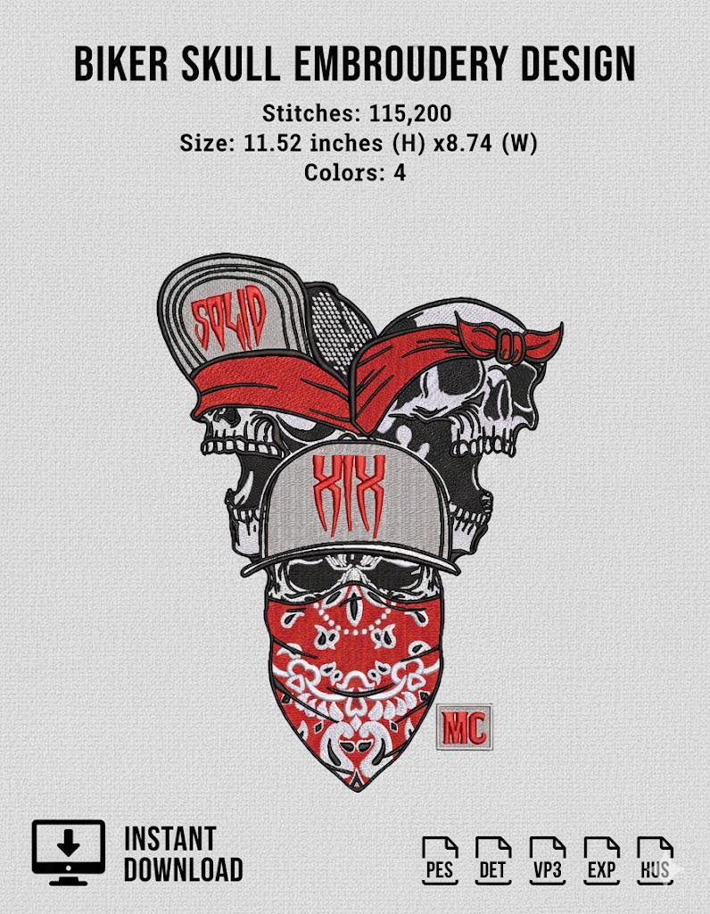 Biker Rockers Embroidery Machine Patterns - Etsy
