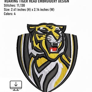 Tijgerkop borduurontwerp | Bannockburn FNC-logo (digitale download)