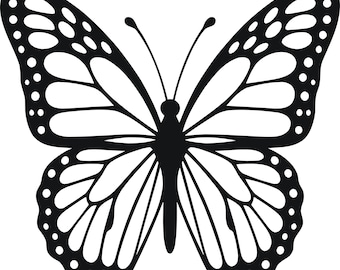 Monarch Butterfly SVG Cut File, Detailed Silhouette Clipart (Digital Download)