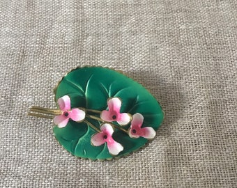 M.Aichberger Folkart Enamel Brooch and Bangle 1960s set