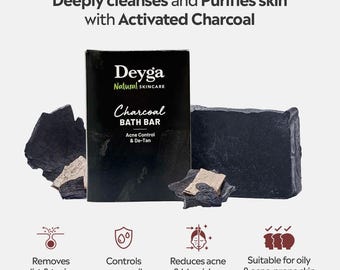 Deyga Charcoal Bath Bar – Activated Charcoal | Deep Detox Soap for Oily & Acne-Prone Skin