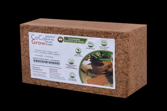 Coco Grow Coconut Coir Blocks (6 Bricks / 9 Lbs) – Premium Coco