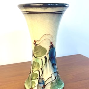 Danico Denmark Skønvirke Pottery Vase – Hand-Painted Floral Design, Signed & Numbered, 20.5 cm