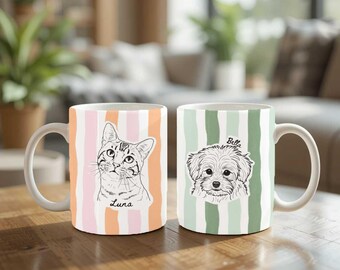 Mug : cadeaux commémoratifs pour animaux de compagnie, mug personnalisé avec portraits de chiens