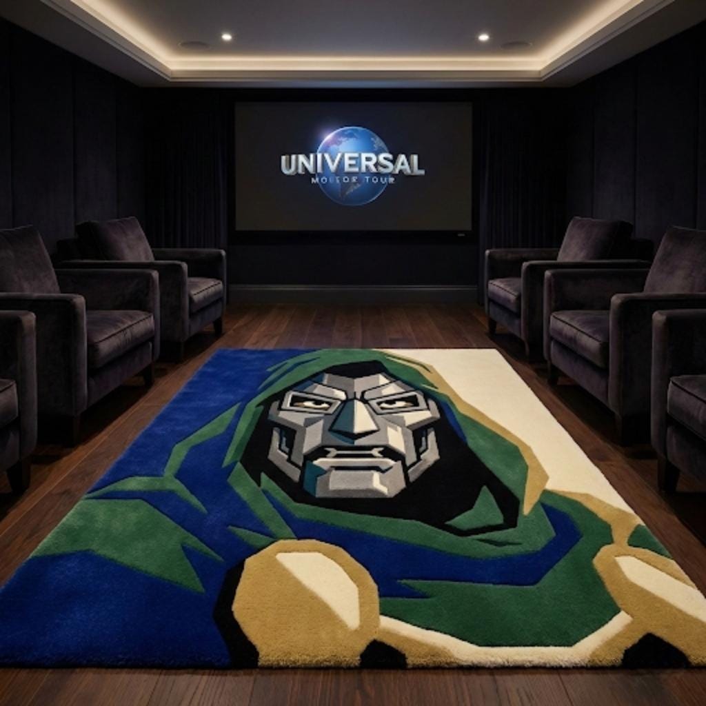 Doctor Doom Inspired Area Rug – Hand Tufted Wool Supervillain Face Rug ...