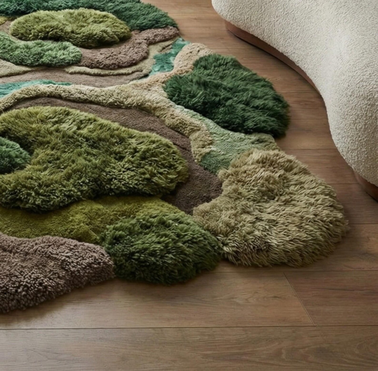Tuft Rug Background Nature-inspired Moss Forest Hand Tufted Rug | Ultra-soft 3D Moss ...