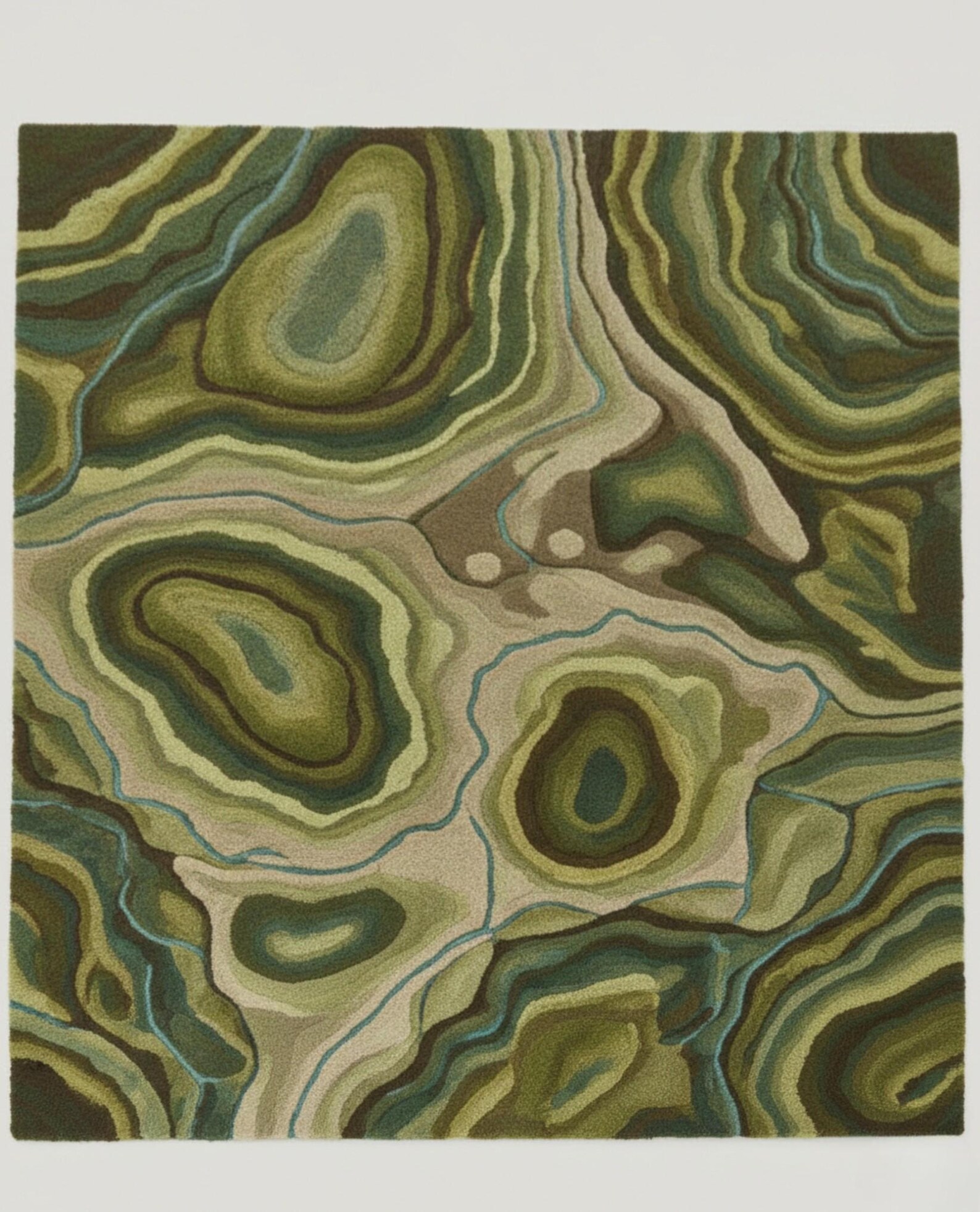 Earthy Landscape Rug With Moss Texture | Nature-inspired Moss Effect ...