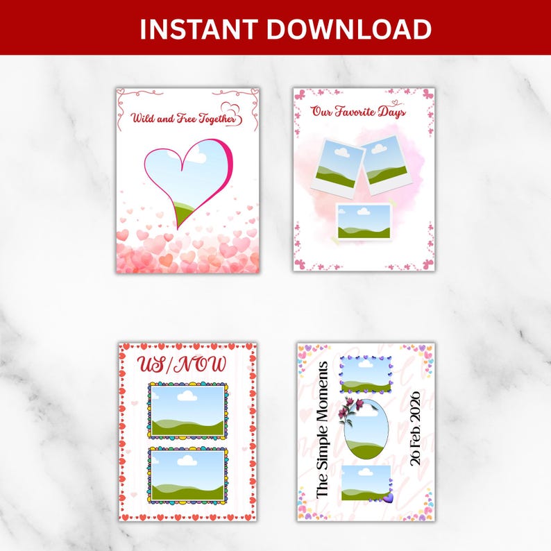 Couple Photo Book Canva Template | Romantic Scrapbook Gift for ...