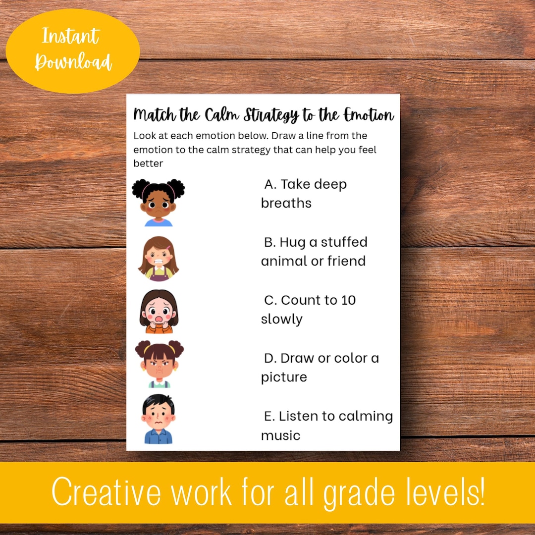Match the Calm Strategy to the Emotion: Preschool & Early Elementary ...