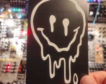 Black melting smiley eurorack blank 17hp