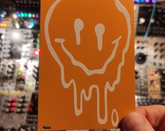 Yellow melting smiley eurorack blank 17hp