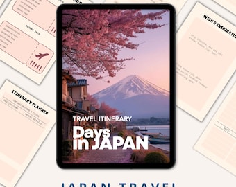 Mall för resplan för Japan, reseplanerare för Tokyo, ultimat digital semesterplan
