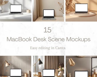 MacBook Mockup Bündel | Schreibtisch Szene Mockups